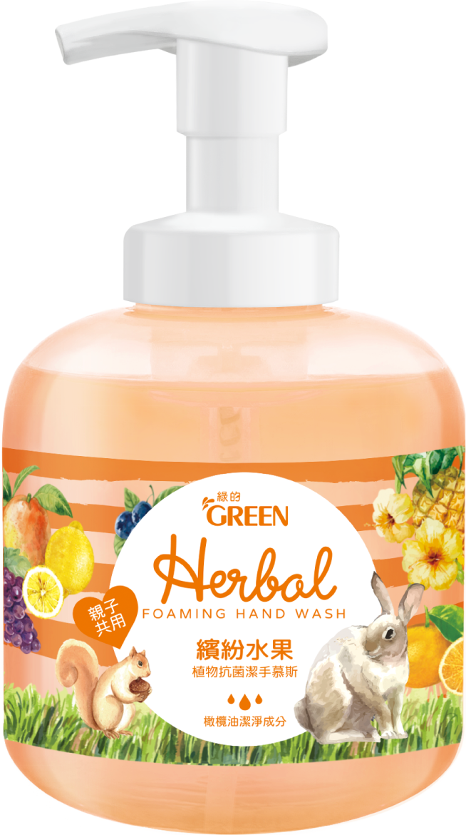 綠的植物抗菌潔手慕斯-繽紛水果