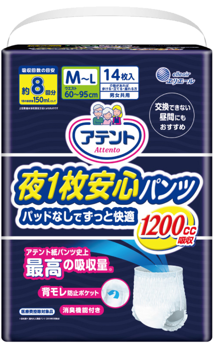 夜間超安心褲型強效8回吸收_男女共用