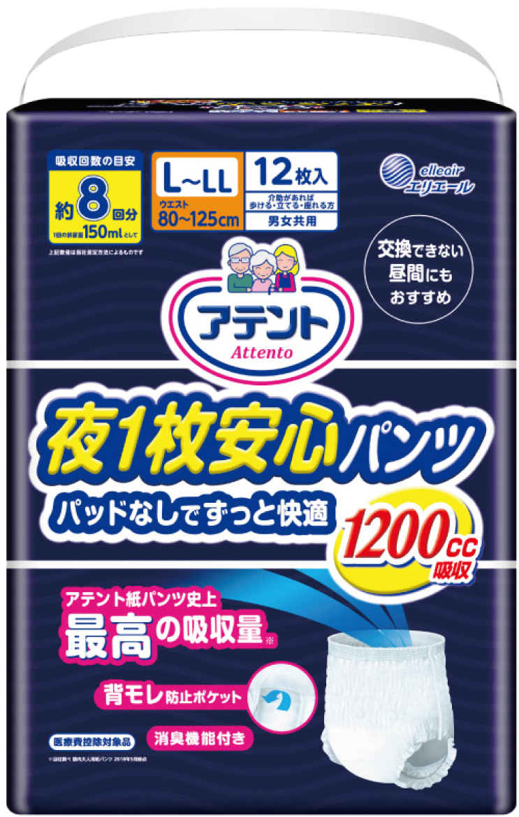夜間超安心褲型強效8回吸收_男女共用L