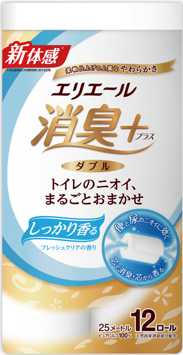 elleair除臭+天然淨味捲筒衛生紙清雅(微香)型12捲入