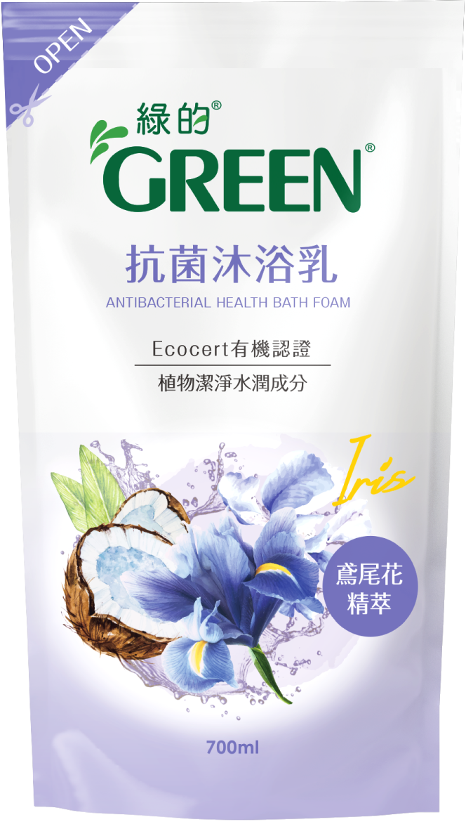 綠的抗菌沐浴乳-鳶尾花